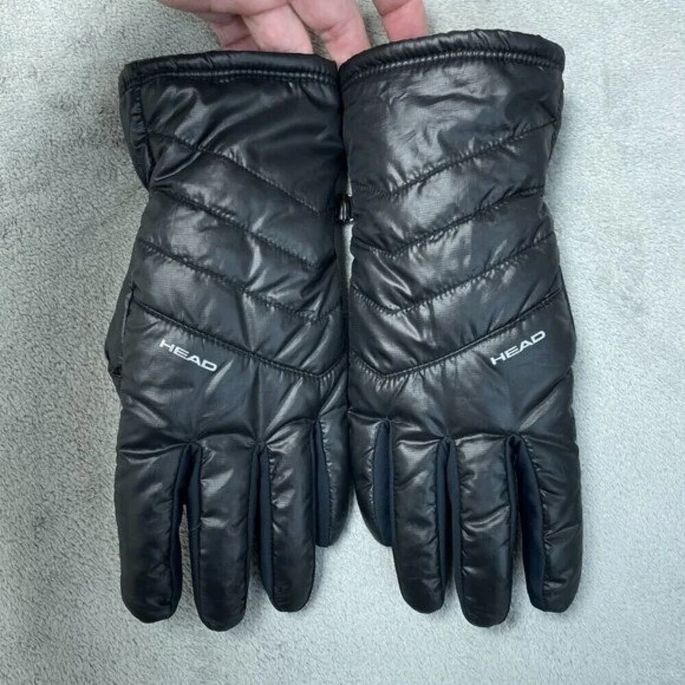 Head Women's M Black Quilted Winter Gloves Polyester Warm Snow Cold n1241